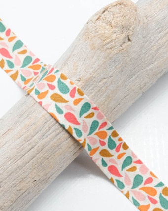 Biais Coton Motif Gouttelette
