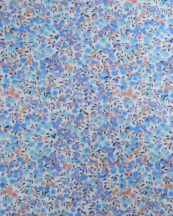 Tissu Matelassé Double Face Floralie Bleu - Mercerine