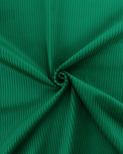 Tissu Velours Côtelé Uni Basilic Basile - Mercerine