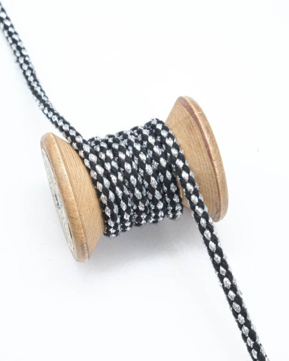 Cordon Lurex Noir 5mm - Mercerine