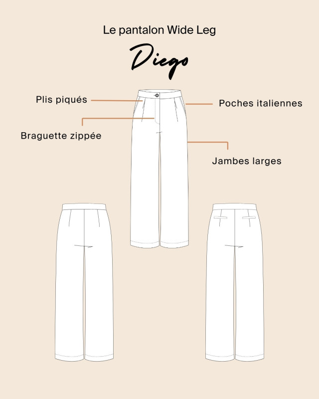 Patron Pantalon DIEGO - Majam - Mercerine