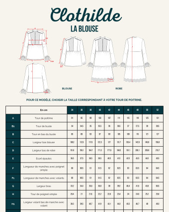 Patron couture La Blouse CLOTILDE - Maéli Paris - Mercerine