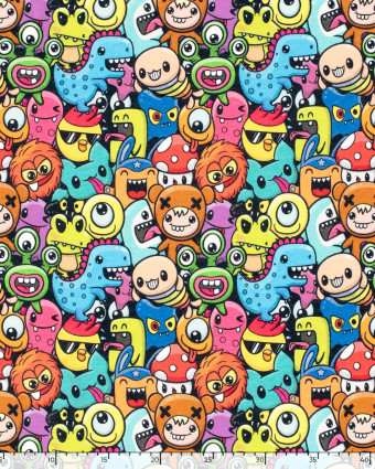 Tissu Sweat Personnages Multicolore - Mercerine