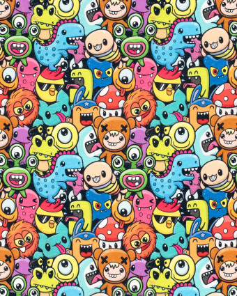 Tissu Sweat Personnages Multicolore - Mercerine