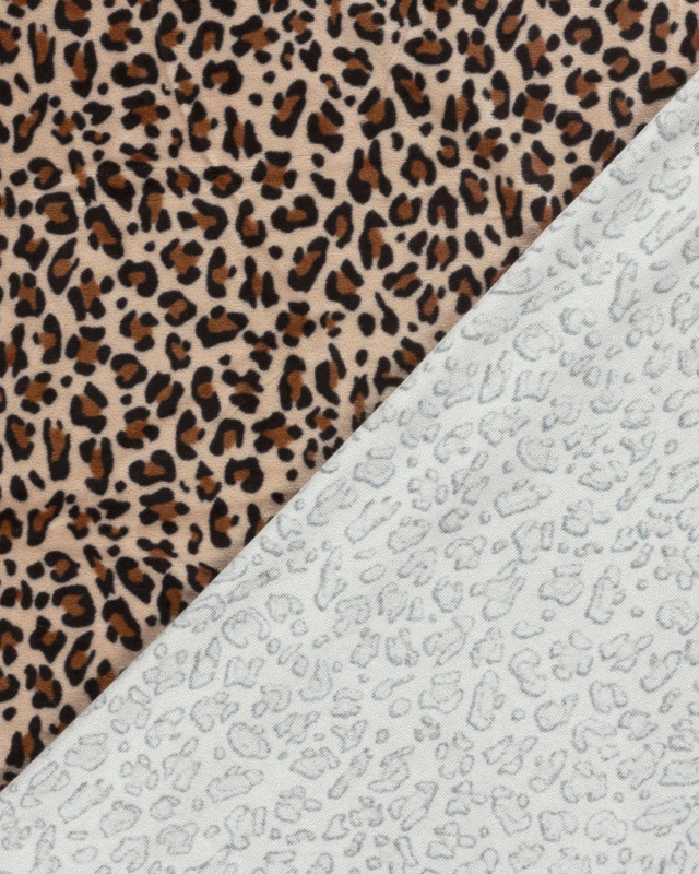 Tissu Nicky Velours Léopard Nude - Mercerine