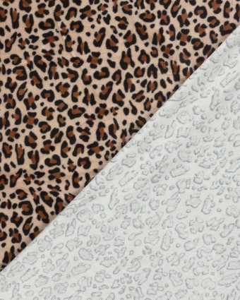 Tissu Nicky Velours Léopard Nude - Mercerine