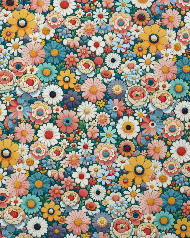 Tissu Softshell Motif 3D Fleuri Multicolore - Mercerine