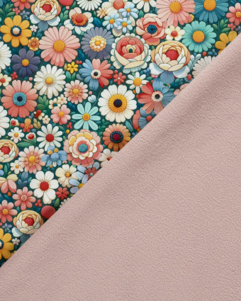 Tissu Softshell Motif 3D Fleuri Multicolore - Mercerine