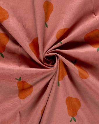 Tissu Velours Milleraies Rose Ancien Motif Poire - Mercerine