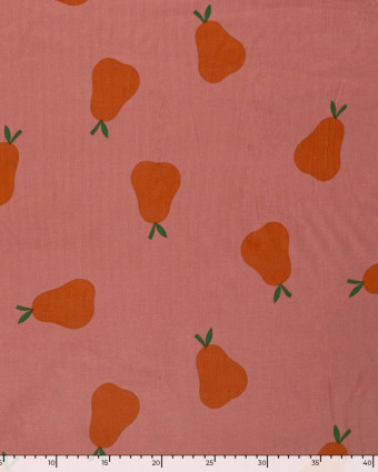 Tissu Velours Milleraies Rose Ancien Motif Poire - Mercerine