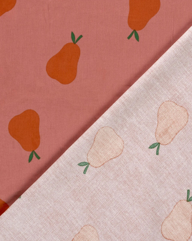 Tissu Velours Milleraies Rose Ancien Motif Poire - Mercerine