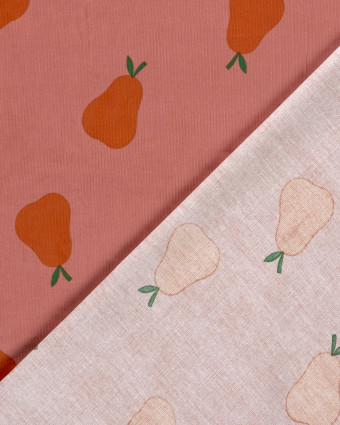 Tissu Velours Milleraies Rose Ancien Motif Poire - Mercerine