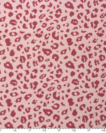 Tissu Flanelle Rose Clair Motif Léopard  - Mercerine