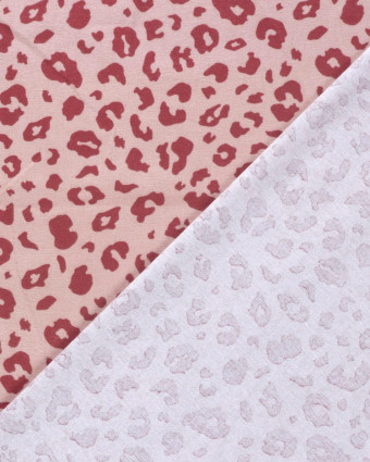 Tissu Flanelle Rose Clair Motif Léopard  - Mercerine