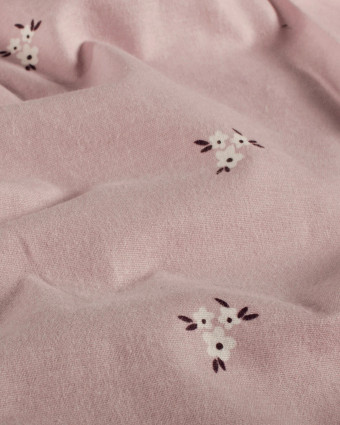 Tissu Flanelle Mauve Clair Petites Fleurs - Mercerine