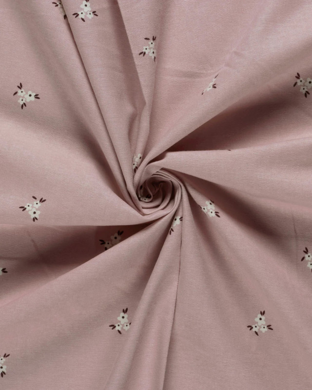 Tissu Flanelle Mauve Clair Petites Fleurs - Mercerine