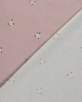 Tissu Flanelle Mauve Clair Petites Fleurs - Mercerine