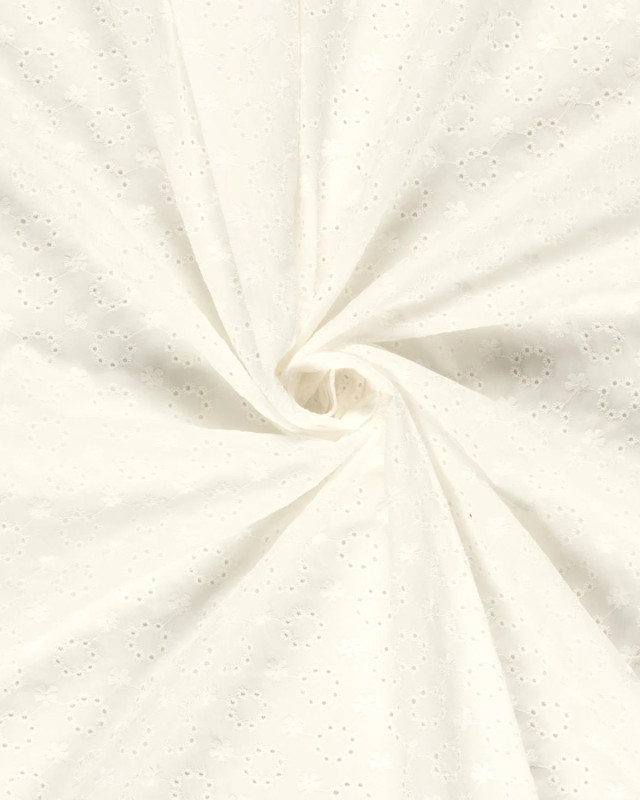 Broderie Anglaise Ecru Rond et Petites Fleurs  - Mercerine