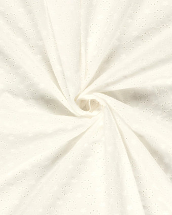 Broderie Anglaise Ecru Rond et Petites Fleurs  - Mercerine