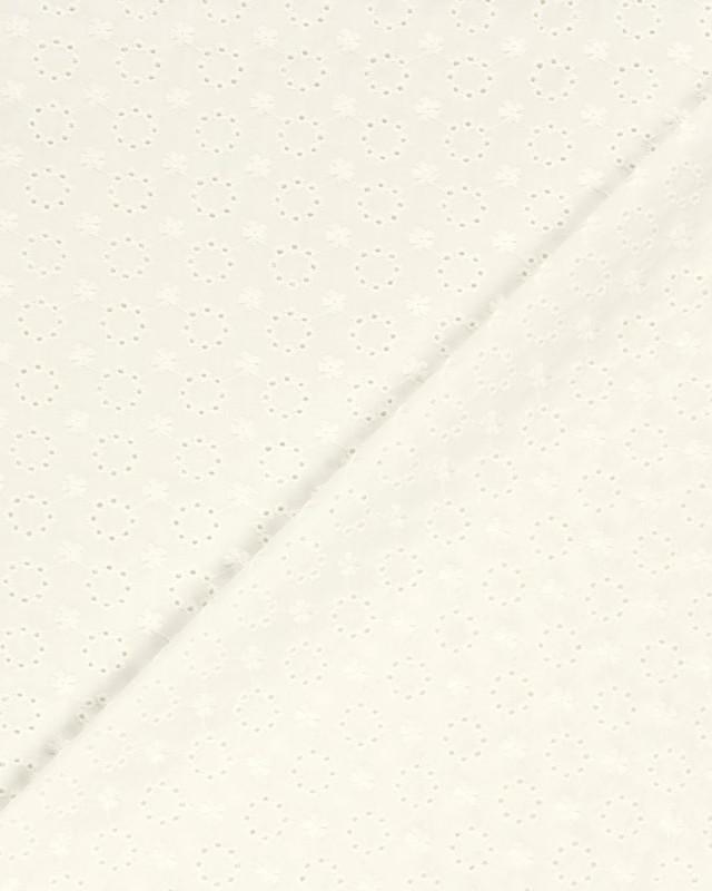 Broderie Anglaise Ecru Rond et Petites Fleurs  - Mercerine