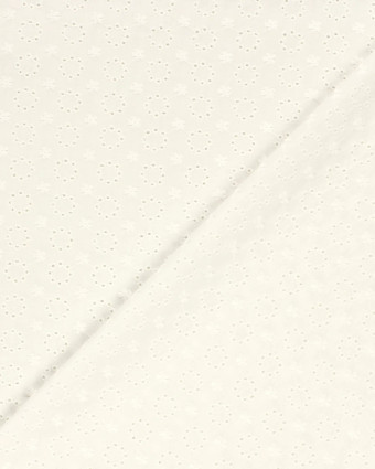 Broderie Anglaise Ecru Rond et Petites Fleurs  - Mercerine