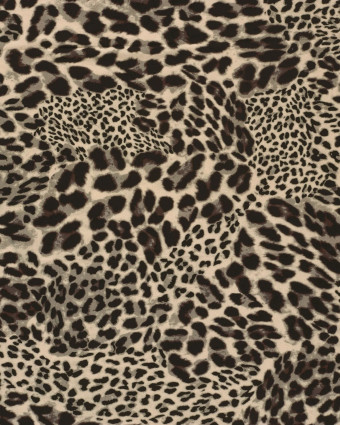 Tissu Jersey de Viscose Motif Léopard Beige - Mercerine