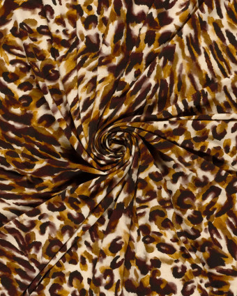 Tissu Jersey de Viscose Motif effet Léopard Ocre - Mercerine
