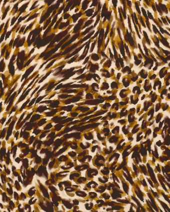 Tissu Jersey de Viscose Motif effet Léopard Ocre - Mercerine