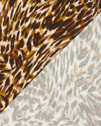 Tissu Jersey de Viscose Motif effet Léopard Ocre - Mercerine