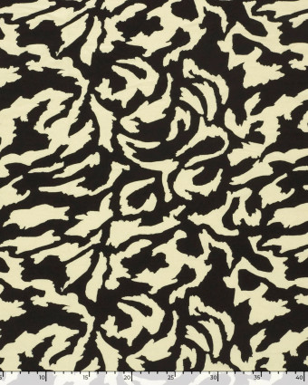 Tissu Jersey de Viscose Motif Abstrait Noir et Beige - Mercerine