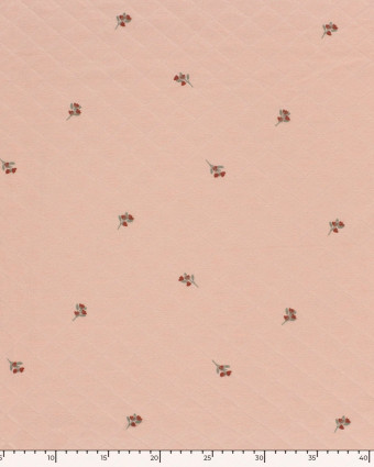 Tissu Jersey Matelassé Léger Rose Nude Petites Fleurs - Mercerine