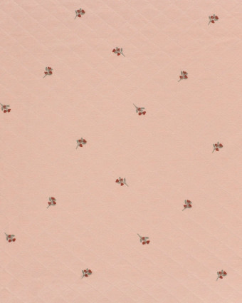Tissu Jersey Matelassé Léger Rose Nude Petites Fleurs - Mercerine