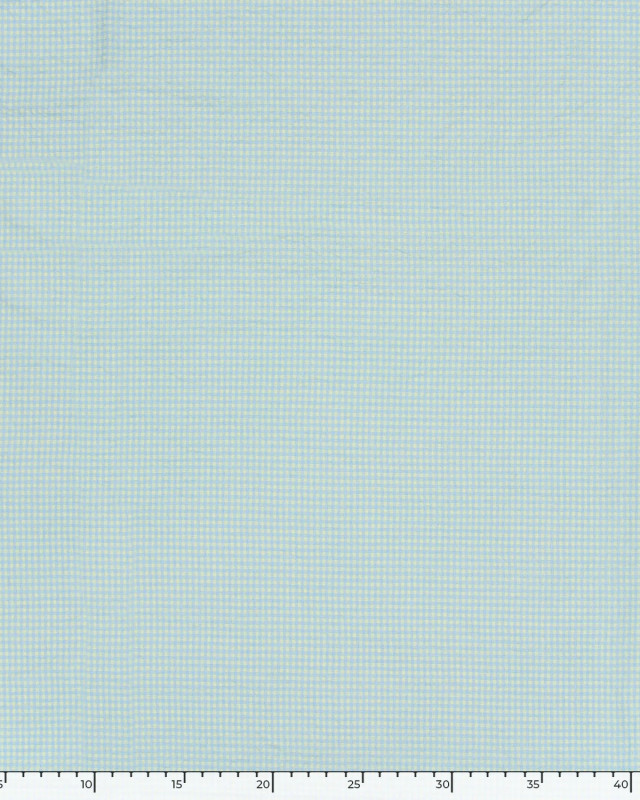 Tissu Seersucker Mini Vichy Citron et Bleu - Mercerine
