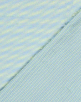 Tissu Seersucker Mini Vichy Citron et Bleu - Mercerine
