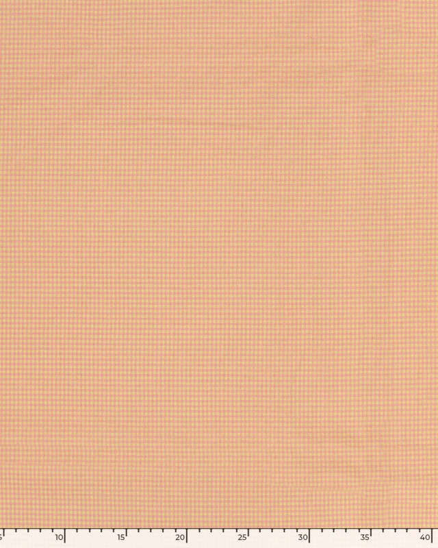 Tissu Seersucker Mini Vichy Jaune Rose - Mercerine