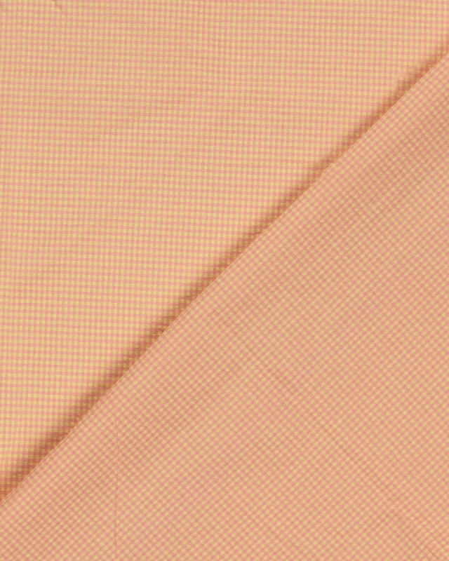 Tissu Seersucker Mini Vichy Jaune Rose - Mercerine
