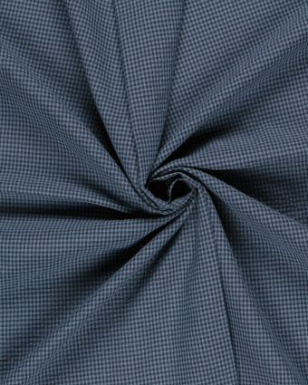 Tissu Seersucker Mini Vichy Marine et Bleu - Mercerine
