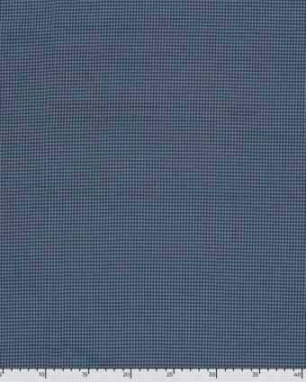 Tissu Seersucker Mini Vichy Marine et Bleu - Mercerine