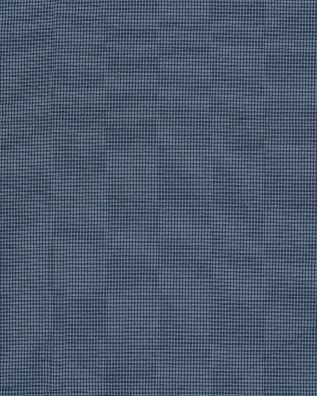 Tissu Seersucker Mini Vichy Marine et Bleu - Mercerine