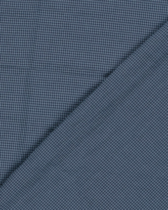 Tissu Seersucker Mini Vichy Marine et Bleu - Mercerine