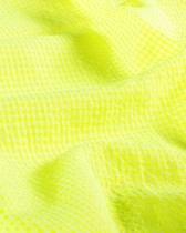 Tissu Seersucker Mini Vichy Jaune Fluo