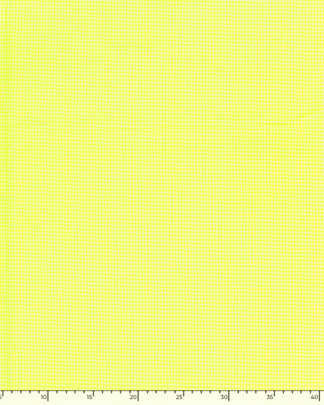 Tissu Seersucker Mini Vichy Jaune Fluo - Mercerine