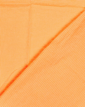 Tissu Seersucker Mini Vichy Orange Fluo - Mercerine