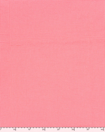 Tissu Seersucker Mini Vichy Rose Fluo - Mercerine