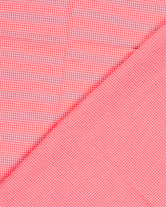 Tissu Seersucker Mini Vichy Rose Fluo - Mercerine