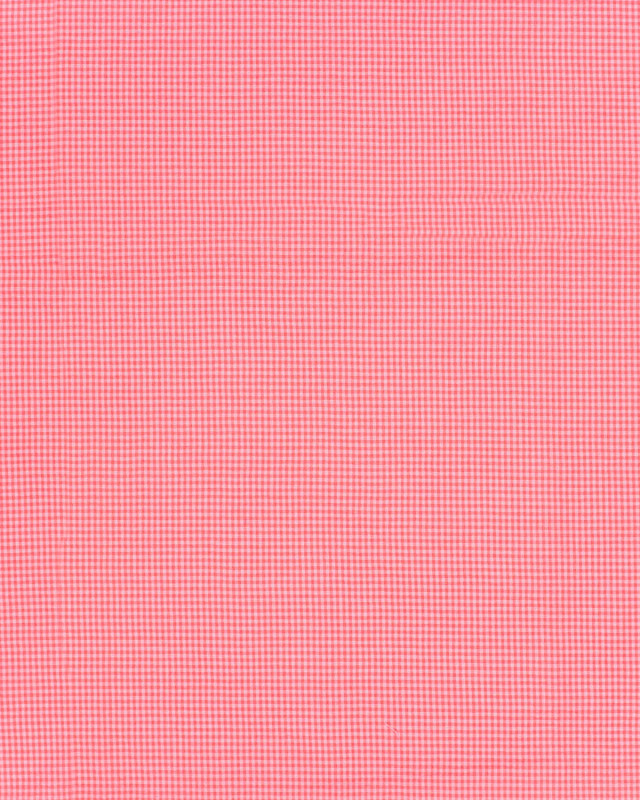 Tissu Seersucker Mini Vichy Rose Fluo - Mercerine