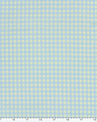 Tissu Seersucker Vichy Citron et Bleu - Mercerine