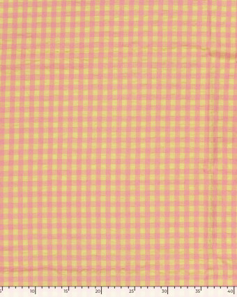 Tissu Seersucker Vichy Jaune Rose - Mercerine