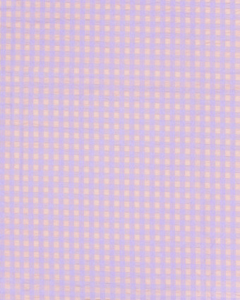 Tissu Seersucker Vichy Lilas Pêche - Mercerine