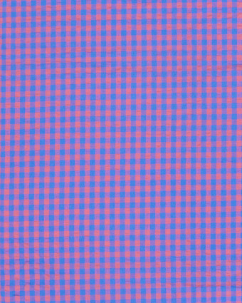 Tissu Seersucker Vichy Bleu Fuschia  - Mercerine